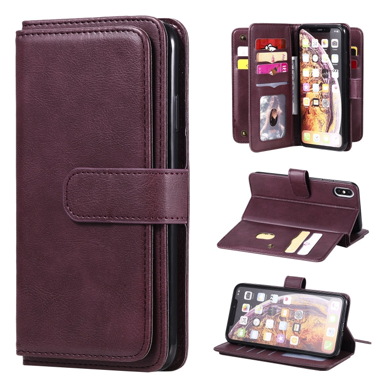 Custodia portafoglio in pelle con fibbia magnetica per iPhone