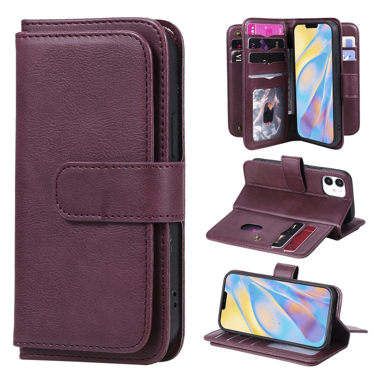 Custodia portafoglio in pelle per iPhone 12 con fibbia magnetica