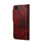 Custodia in vera pelle con bottone magnetico per iPhone