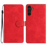 Custodia per telefono in pelle con motivo a rilievo floreale, For Samsung Galaxy A57 5G, For Samsung Galaxy A37 5G, For Samsung Galaxy A07 5G, For Samsung Galaxy A17 5G