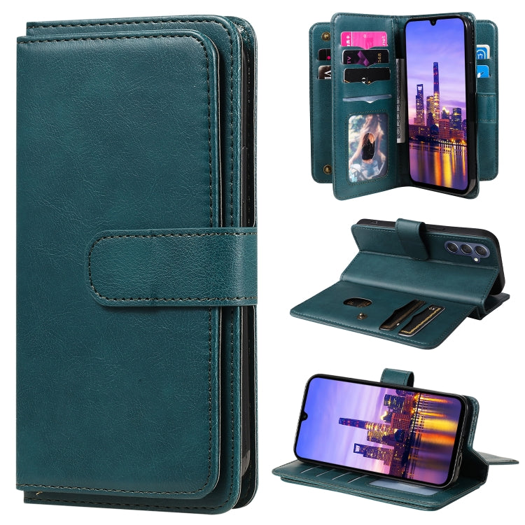 Portafoglio multifunzione con 10 scomparti per carte e custodia in pelle per telefono, For Galaxy A27 5G, For Samsung Galaxy A16 5G, For Samsung Galaxy A06 4G