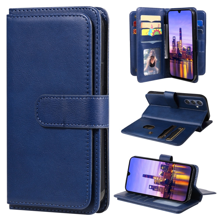 Portafoglio multifunzione con 10 scomparti per carte e custodia in pelle per telefono, For Galaxy A27 5G, For Samsung Galaxy A16 5G, For Samsung Galaxy A06 4G