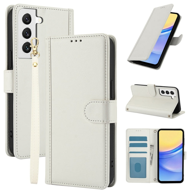 Custodia per telefono in pelle con slot per carte di credito Skin Feel Pure Color e doppio cordino, For Samsung Galaxy S22+ 5G, For Samsung Galaxy S21 Ultra 5G, For Samsung Galaxy S20 Ultra, For Samsung Galaxy S20