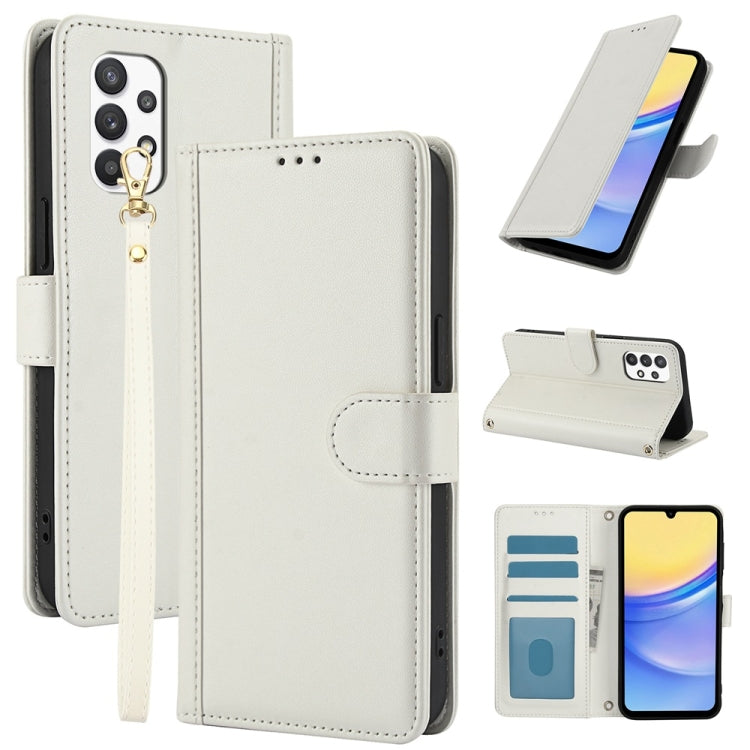 Custodia per telefono in pelle con slot per carte di credito Skin Feel Pure Color e doppio cordino, For Samsung Galaxy A73, For Samsung Galaxy A33 5G, For Samsung Galaxy A32 5G / M32 5G, For Samsung Galaxy A52 / A52s