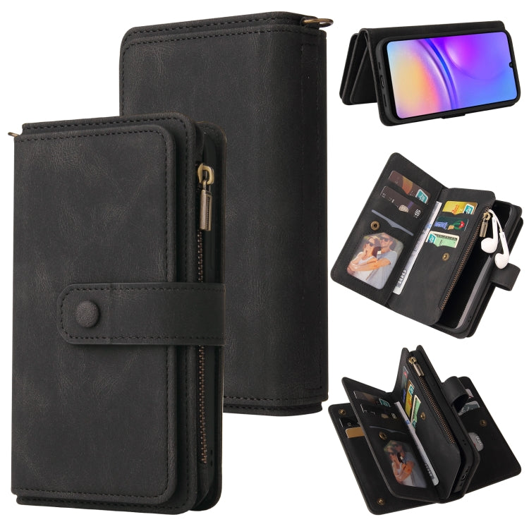 Portafoglio in pelle con cerniera e slot per schede multiple Skin Feel per telefono, For Galaxy A27 5G, For Samsung Galaxy A16 5G, For Samsung Galaxy A06 4G
