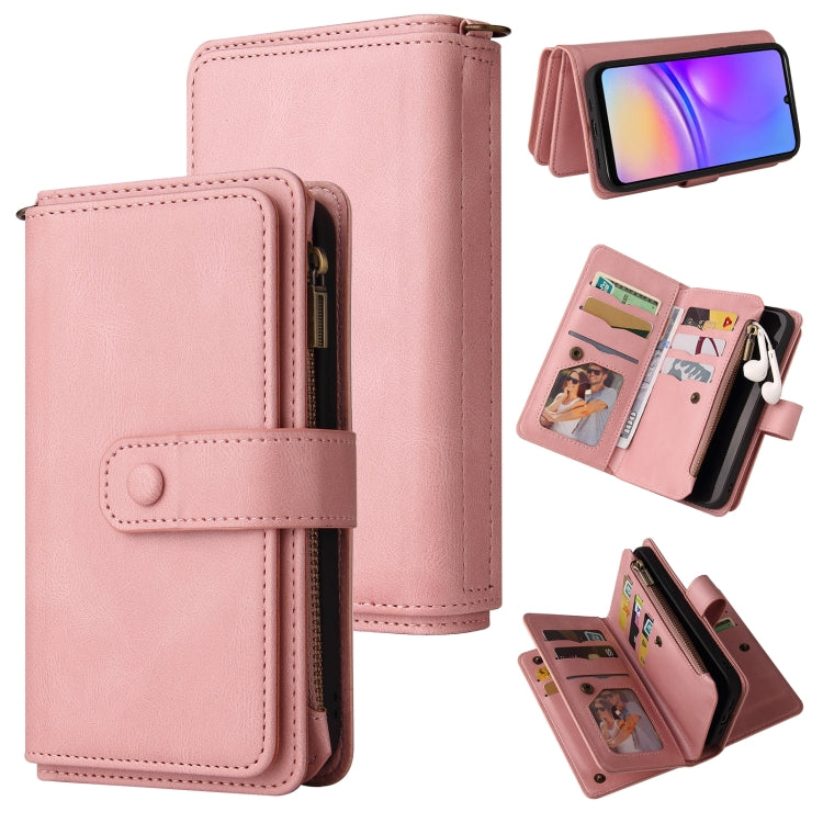 Portafoglio in pelle con cerniera e slot per schede multiple Skin Feel per telefono, For Galaxy A27 5G, For Samsung Galaxy A16 5G, For Samsung Galaxy A06 4G