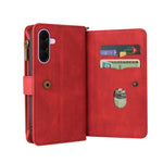 Portafoglio in pelle con cerniera e slot per schede multiple Skin Feel per telefono, For Galaxy A27 5G, For Samsung Galaxy A16 5G, For Samsung Galaxy A06 4G