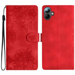 Custodia per telefono in PU goffrato con effetto pelle di farfalla e motivo a fiori di ciliegio, For Samsung Galaxy A17 5G, For Samsung Galaxy A16 5G, For Samsung Galaxy A06 4G