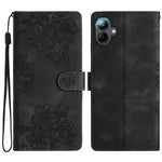 Custodia per telefono in PU goffrato con effetto pelle di farfalla e motivo a fiori di ciliegio, For Samsung Galaxy A17 5G, For Samsung Galaxy A16 5G, For Samsung Galaxy A06 4G