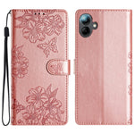 Custodia per telefono in PU goffrato con effetto pelle di farfalla e motivo a fiori di ciliegio, For Samsung Galaxy A17 5G, For Samsung Galaxy A16 5G, For Samsung Galaxy A06 4G