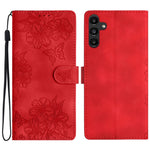Custodia per telefono in PU goffrato con effetto pelle di farfalla e motivo a fiori di ciliegio, For Samsung Galaxy A17 5G, For Samsung Galaxy A16 5G, For Samsung Galaxy A06 4G