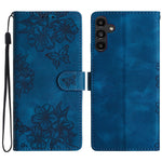 Custodia per telefono in PU goffrato con effetto pelle di farfalla e motivo a fiori di ciliegio, For Samsung Galaxy A17 5G, For Samsung Galaxy A16 5G, For Samsung Galaxy A06 4G