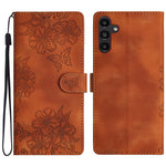 Custodia per telefono in PU goffrato con effetto pelle di farfalla e motivo a fiori di ciliegio, For Samsung Galaxy A17 5G, For Samsung Galaxy A16 5G, For Samsung Galaxy A06 4G