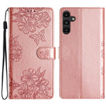 Custodia per telefono in PU goffrato con effetto pelle di farfalla e motivo a fiori di ciliegio, For Samsung Galaxy A17 5G, For Samsung Galaxy A16 5G, For Samsung Galaxy A06 4G