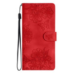 Custodia per telefono in PU goffrato con effetto pelle di farfalla e motivo a fiori di ciliegio, For Samsung Galaxy A17 5G, For Samsung Galaxy A16 5G, For Samsung Galaxy A06 4G