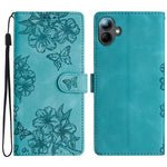Custodia per telefono in PU goffrato con effetto pelle di farfalla e motivo a fiori di ciliegio, For Samsung Galaxy A57 5G, For Samsung Galaxy A37 5G, For Samsung Galaxy A07 5G