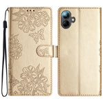 Custodia per telefono in PU goffrato con effetto pelle di farfalla e motivo a fiori di ciliegio, For Samsung Galaxy A57 5G, For Samsung Galaxy A37 5G, For Samsung Galaxy A07 5G