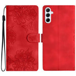 Custodia per telefono in PU goffrato con effetto pelle di farfalla e motivo a fiori di ciliegio, For Samsung Galaxy A57 5G, For Samsung Galaxy A37 5G, For Samsung Galaxy A07 5G