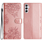 Custodia per telefono in PU goffrato con effetto pelle di farfalla e motivo a fiori di ciliegio, For Samsung Galaxy A57 5G, For Samsung Galaxy A37 5G, For Samsung Galaxy A07 5G
