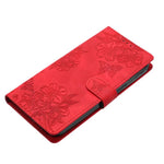 Custodia per telefono in PU goffrato con effetto pelle di farfalla e motivo a fiori di ciliegio, For Samsung Galaxy A57 5G, For Samsung Galaxy A37 5G, For Samsung Galaxy A07 5G