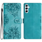 Custodia per telefono in PU goffrato con effetto pelle di farfalla e motivo a fiori di ciliegio, For Samsung Galaxy A57 5G, For Samsung Galaxy A37 5G, For Samsung Galaxy A07 5G