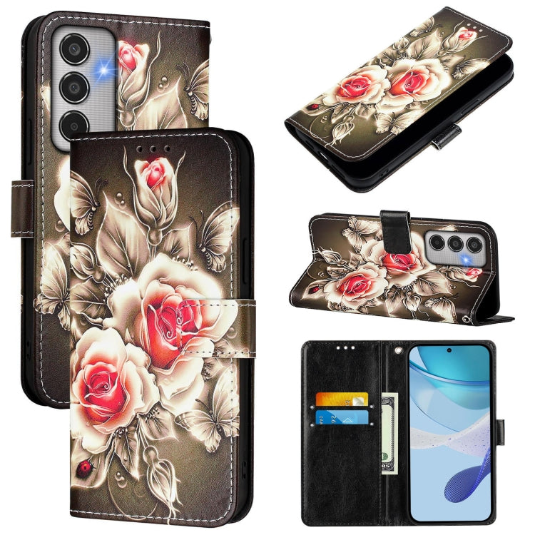 Custodia per telefono in pelle con motivo a trama semplice e disegno colorato, For Samsung Galaxy M56 5G, For Samsung Galaxy M35, For Samsung Galaxy XCover7 Pro