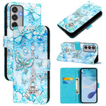 Custodia per telefono in pelle con motivo a trama semplice e disegno colorato, For Samsung Galaxy M56 5G, For Samsung Galaxy M35, For Samsung Galaxy XCover7 Pro