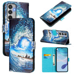 Custodia per telefono in pelle con motivo a trama semplice e disegno colorato, For Samsung Galaxy M56 5G, For Samsung Galaxy M35, For Samsung Galaxy XCover7 Pro