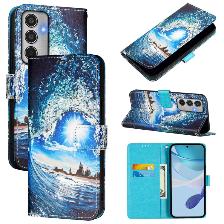 Custodia per telefono in pelle con motivo a trama semplice e disegno colorato, For Samsung Galaxy M56 5G, For Samsung Galaxy M35, For Samsung Galaxy XCover7 Pro