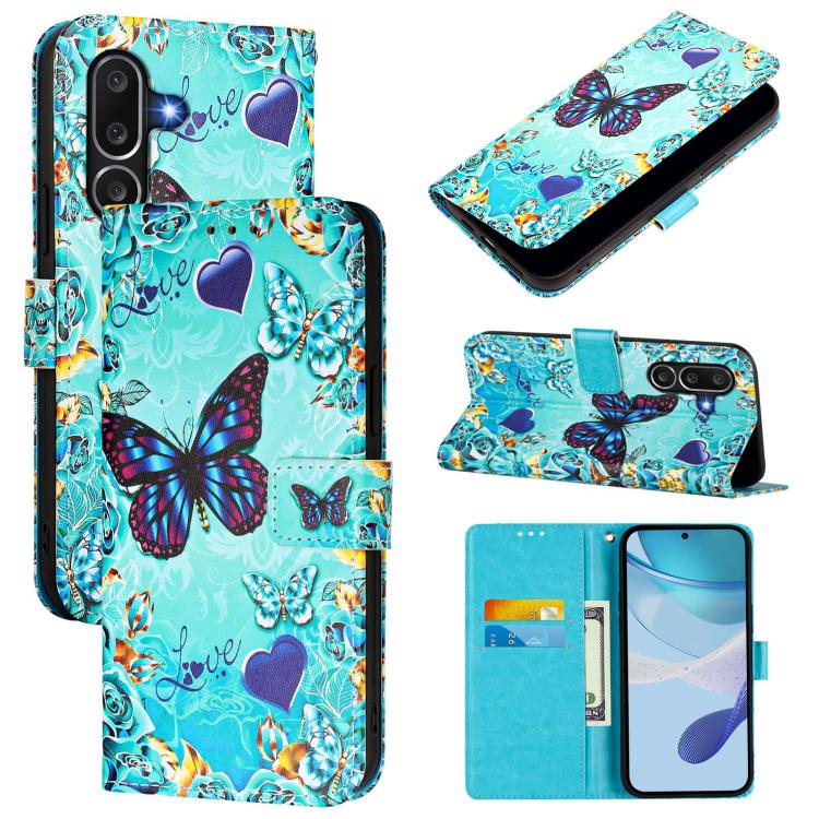 Custodia per telefono in pelle con motivo a trama semplice e disegno colorato, For Samsung Galaxy M56 5G, For Samsung Galaxy M35, For Samsung Galaxy XCover7 Pro