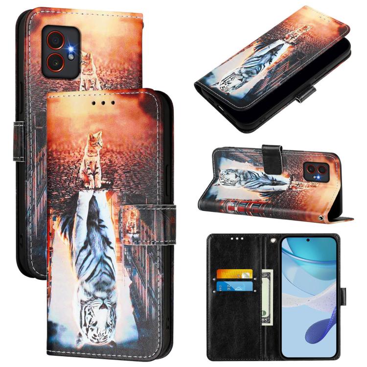 Custodia per telefono in pelle con motivo a trama semplice e disegno colorato, For Samsung Galaxy M56 5G, For Samsung Galaxy M35, For Samsung Galaxy XCover7 Pro