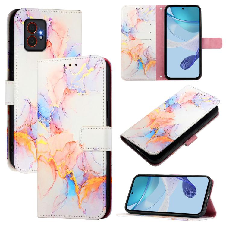 PT003 Custodia per telefono in pelle con motivo marmo, For Samsung Galaxy XCover7 Pro