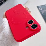 Custodia magnetica per telefono MagSafe in silicone liquido a tinta unita, For iPhone 16 Plus