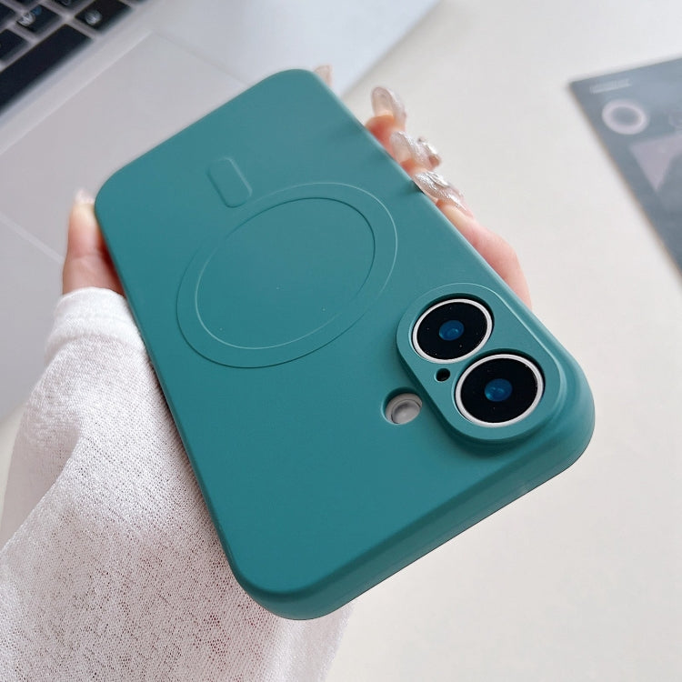 Custodia magnetica per telefono MagSafe in silicone liquido a tinta unita, For iPhone 16 Plus