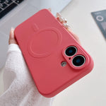 Custodia magnetica per telefono MagSafe in silicone liquido a tinta unita, For iPhone 16 Plus