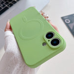 Custodia magnetica per telefono MagSafe in silicone liquido a tinta unita, For iPhone 16