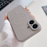 Custodia magnetica per telefono MagSafe in silicone liquido a tinta unita, For iPhone 16