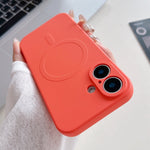 Custodia magnetica per telefono MagSafe in silicone liquido a tinta unita, For iPhone 16