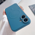 Custodia magnetica per telefono MagSafe in silicone liquido a tinta unita, For iPhone 16