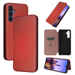Custodia per telefono in pelle con texture in fibra di carbonio, For Samsung Galaxy A16, For Samsung Galaxy A06