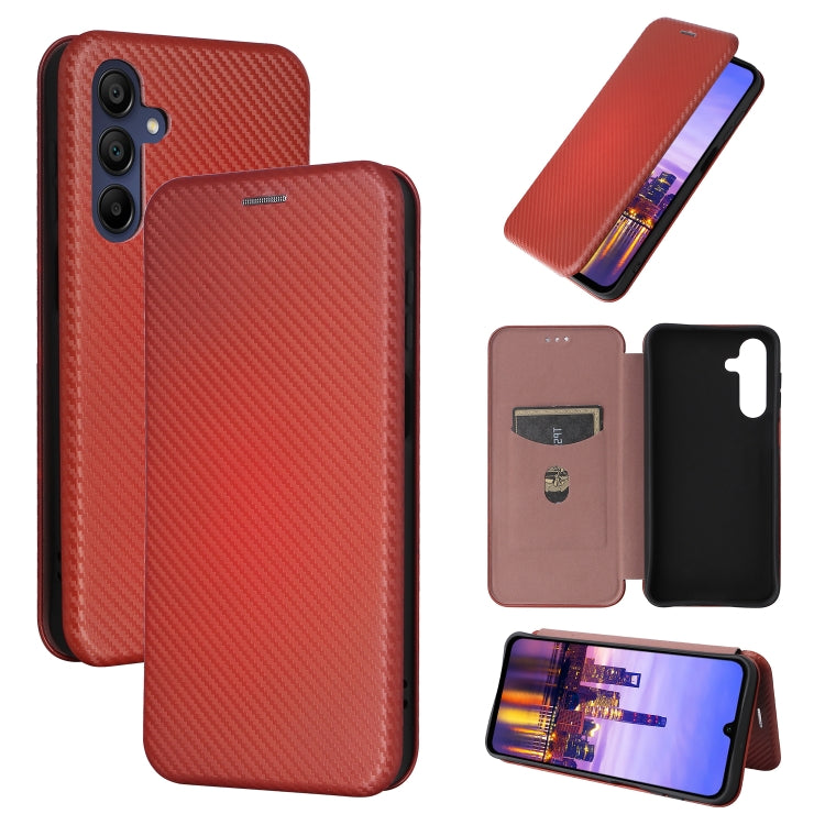 Custodia per telefono in pelle con texture in fibra di carbonio, For Samsung Galaxy A16, For Samsung Galaxy A06