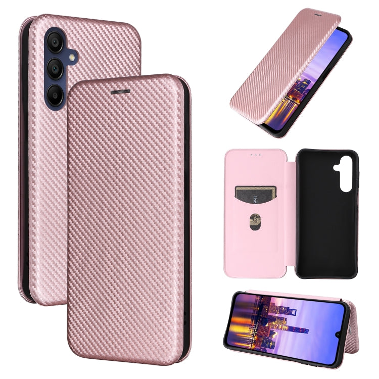 Custodia per telefono in pelle con texture in fibra di carbonio, For Samsung Galaxy A16, For Samsung Galaxy A06