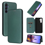 Custodia per telefono in pelle con texture in fibra di carbonio, For Samsung Galaxy A16, For Samsung Galaxy A06