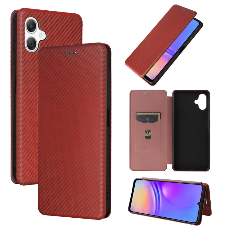 Custodia per telefono in pelle con texture in fibra di carbonio, For Samsung Galaxy A16, For Samsung Galaxy A06