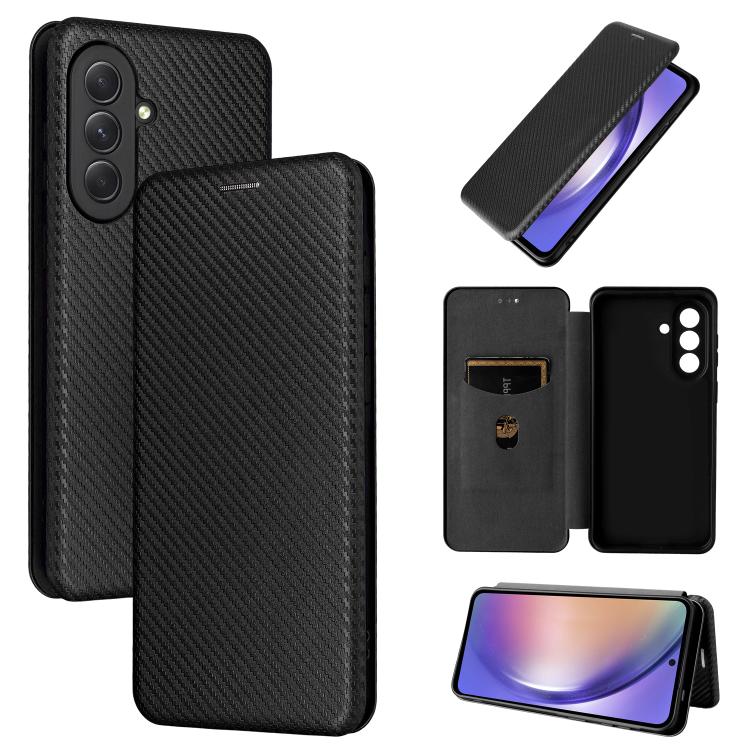 Custodia per telefono in pelle con texture in fibra di carbonio, For Samsung Galaxy A57 5G, For Samsung Galaxy A37 5G, For Samsung Galaxy A27 5G, For Samsung Galaxy A07 4G