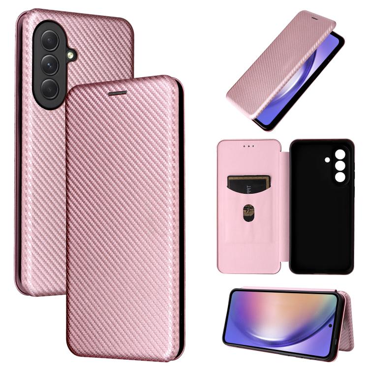 Custodia per telefono in pelle con texture in fibra di carbonio, For Samsung Galaxy A57 5G, For Samsung Galaxy A37 5G, For Samsung Galaxy A27 5G, For Samsung Galaxy A07 4G