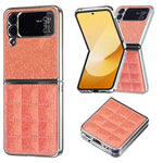 Custodia per telefono in PU glitterata quadrata galvanica, For Samsung Galaxy Z Flip3