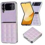 Custodia per telefono in PU glitterata quadrata galvanica, For Samsung Galaxy Z Flip6 / Flip7 FE, For Samsung Galaxy Z Flip5, For Samsung Galaxy Z Flip4