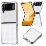 Custodia per telefono in PU glitterata quadrata galvanica, For Samsung Galaxy Z Flip6 / Flip7 FE, For Samsung Galaxy Z Flip5, For Samsung Galaxy Z Flip4