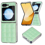 Custodia per telefono in PU glitterata quadrata galvanica, For Samsung Galaxy Z Flip6 / Flip7 FE, For Samsung Galaxy Z Flip5, For Samsung Galaxy Z Flip4